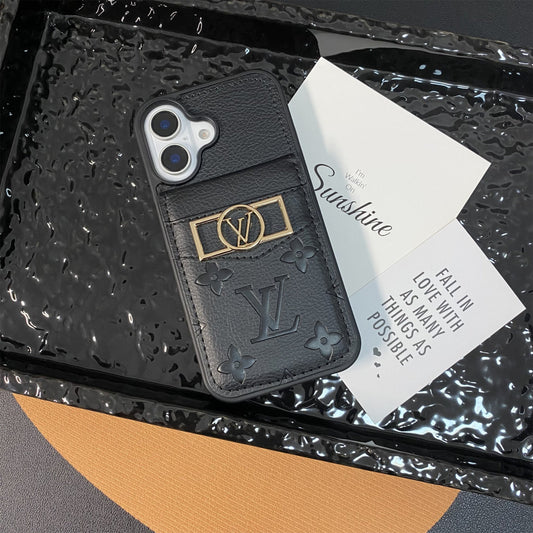 Louis Vuitton-inspired monogram phone case with card pocket