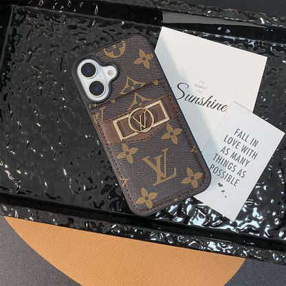 Louis Vuitton-inspired monogram phone case with card pocket
