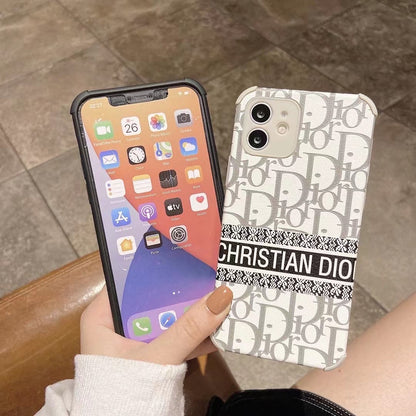 Dior-inspired repeating pattern iPhone 15 Plus case