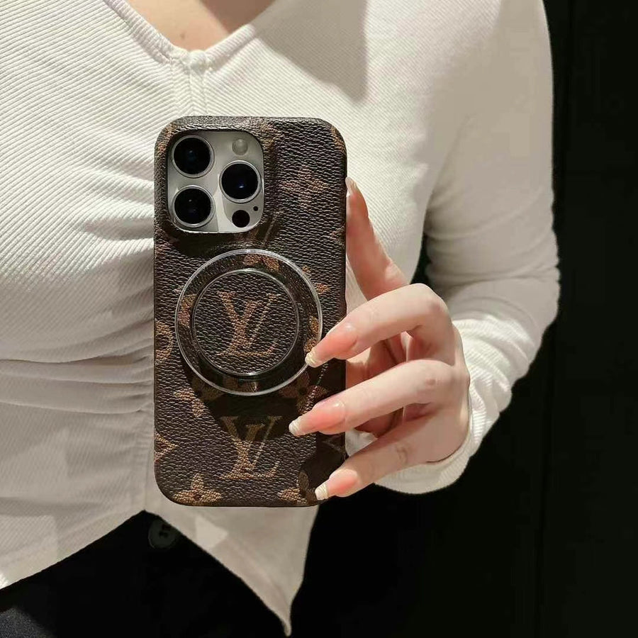 Monogram magnetic ring phone case
