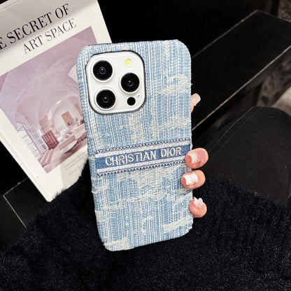 Dior-inspired textured all-over pattern case for iPhone 16