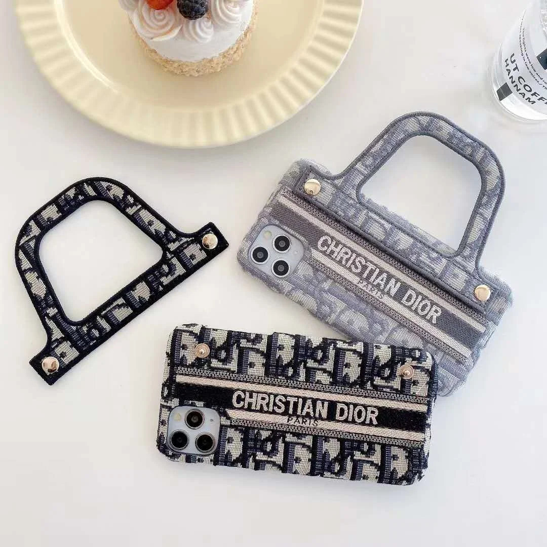 Dior-inspired mini handbag shape case for iPhone 15