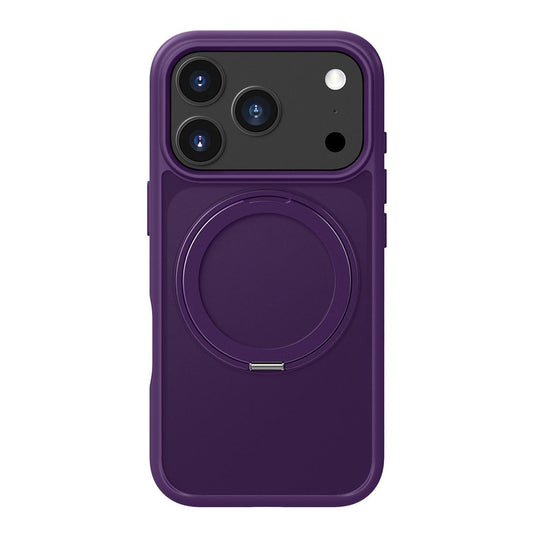 Frosted acrylic MagSafe iPhone case with holder, purple