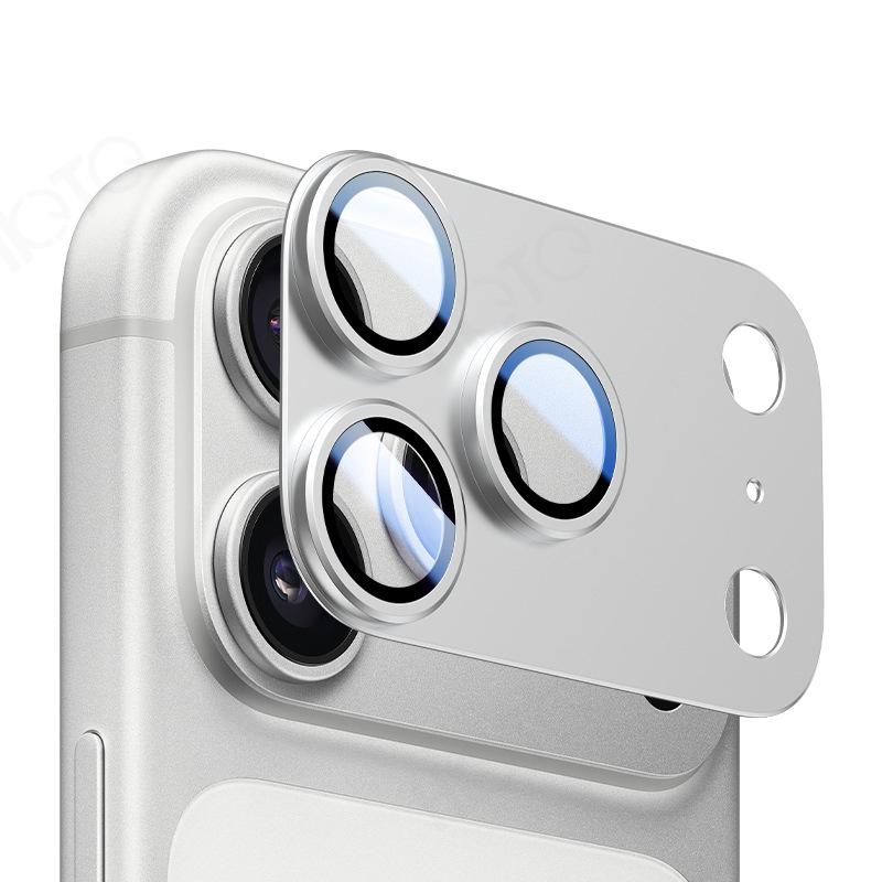 Full coverage frosted metal lens protector for iPhone