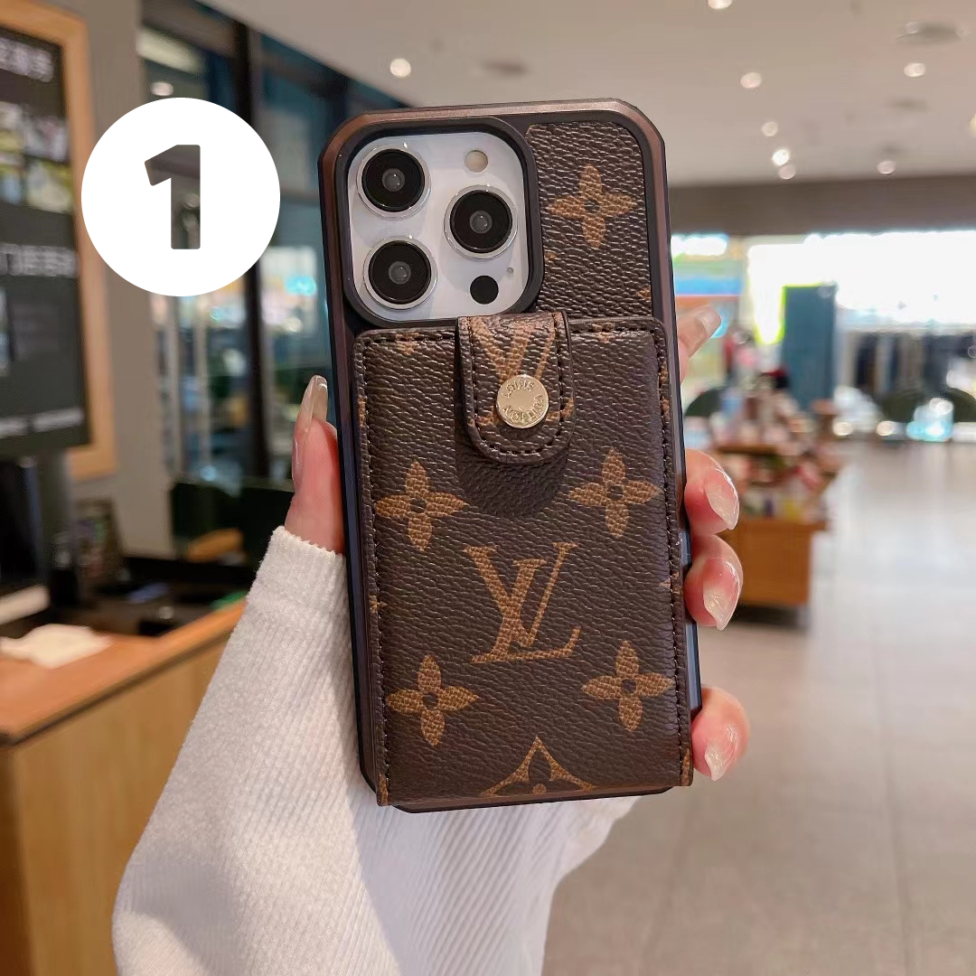 Louis Vuitton-inspired checkered phone wallet case