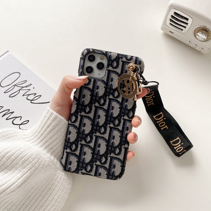 Dior-inspired lady phone case with strap