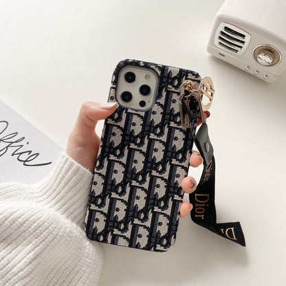 Dior-inspired lady phone case with strap