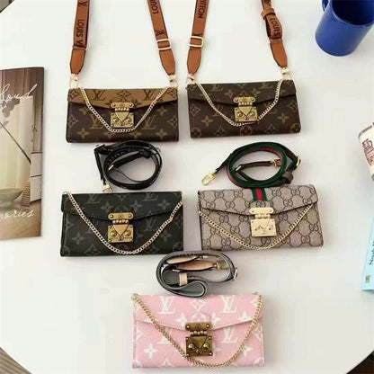 Louis Vuitton-inspired monogram phone case with strap