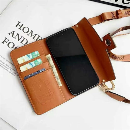 Louis Vuitton-inspired monogram phone case with strap
