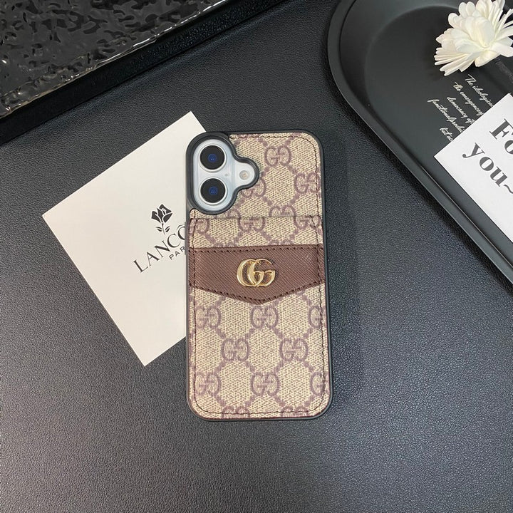 Louis Vuitton-inspired monogram phone case with card holder