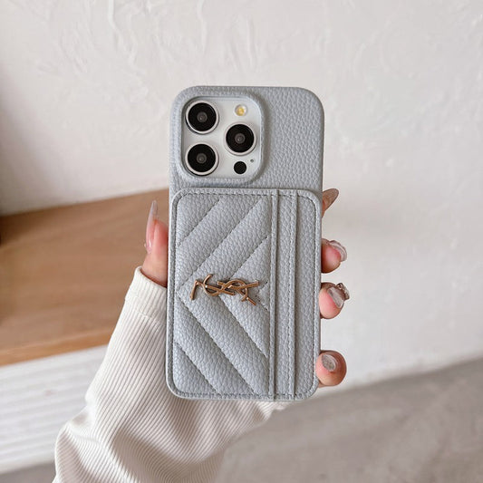 Leather iPhone case with bag-style pocket
