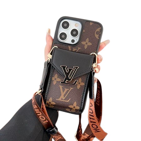 Louis Vuitton-inspired iPhone case with strap and card holder