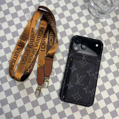 Louis Vuitton-inspired monogram iPhone 17 case with card pocket