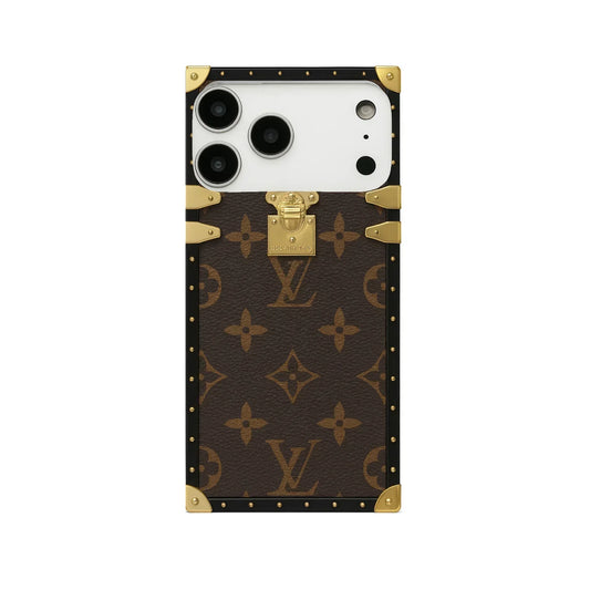 Louis Vuitton-inspired monogram trunk case for iPhone 17 Pro Max