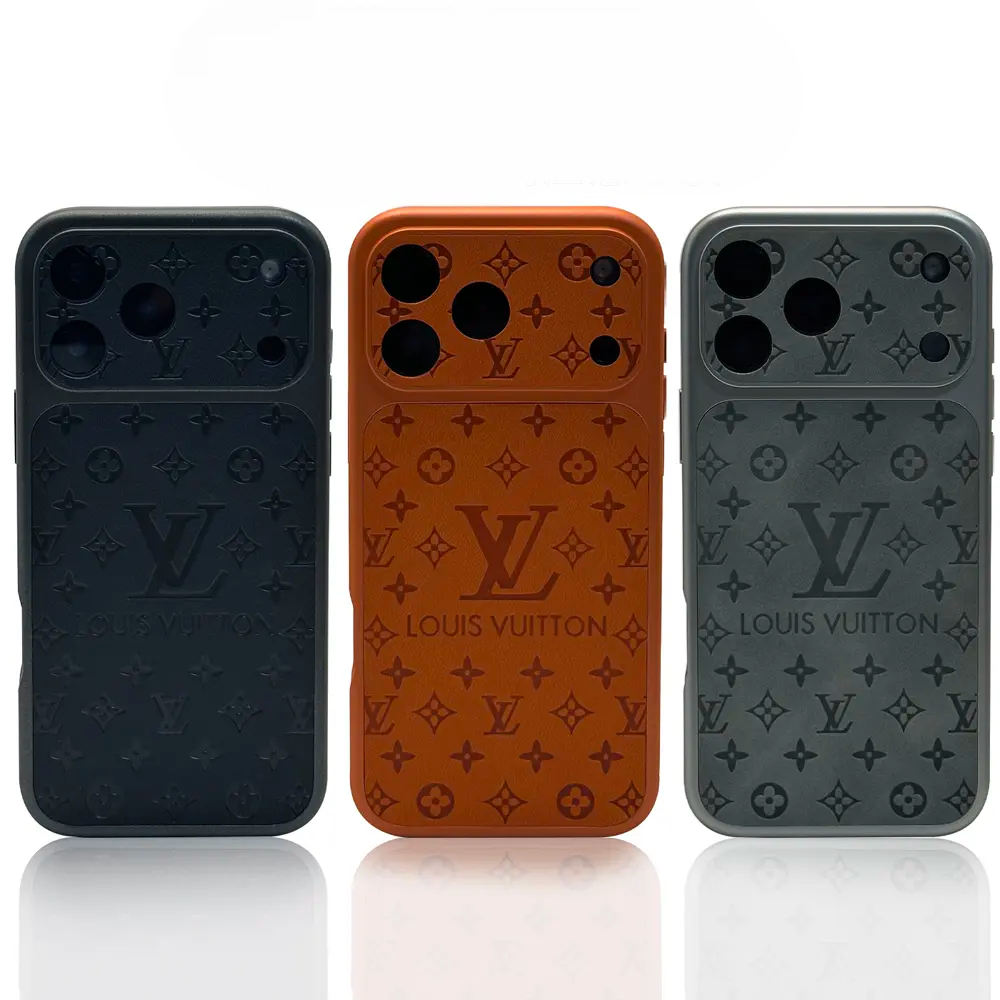 Louis Vuitton-inspired orange iPhone 17 case