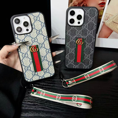 Gucci-inspired iPhone case with hand strap