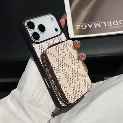 Michael Kors-inspired monogram iPhone 17 Pro case with wallet pouch