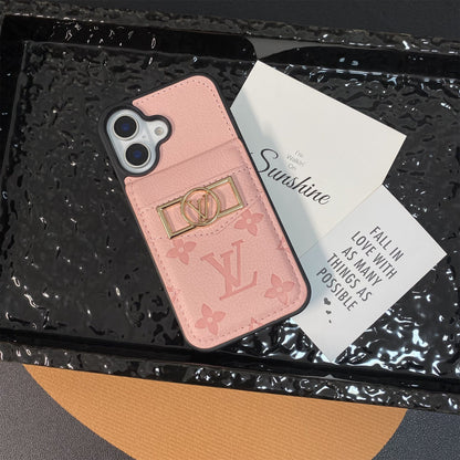 Louis Vuitton-inspired monogram phone case with card pocket
