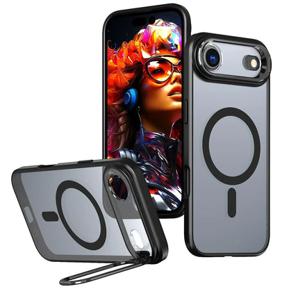 Magnetic phone case with folding kickstand