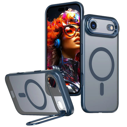 Magnetic phone case with folding kickstand
