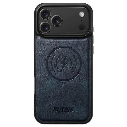 Cowhide leather magnetic phone case for iPhone 17 / 16 / 15 / 14