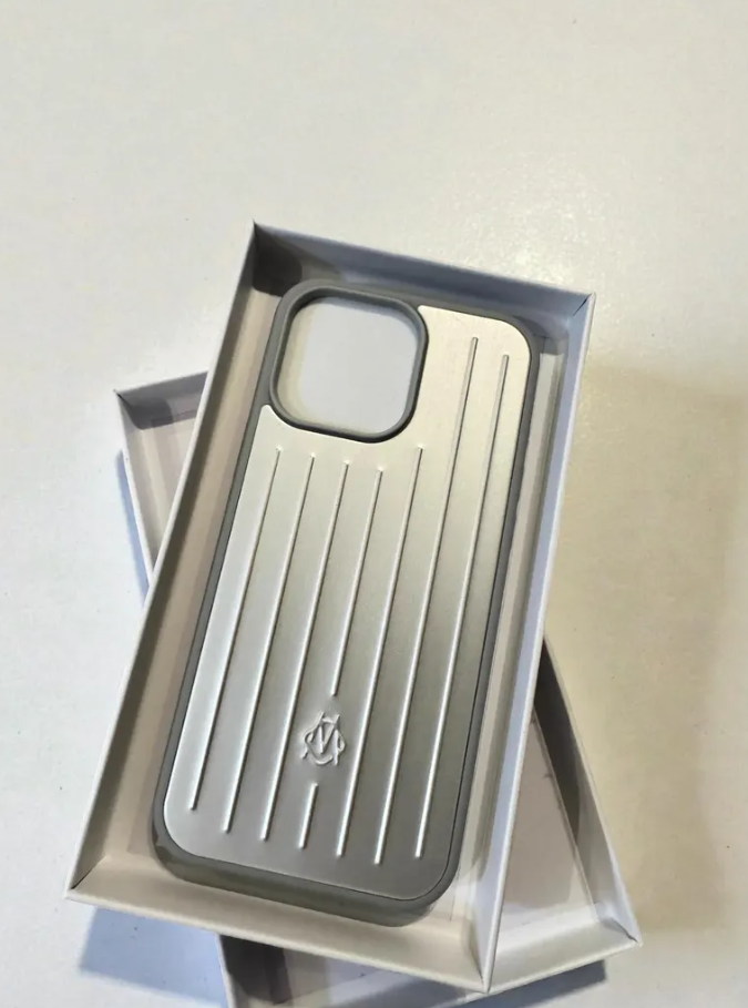 Rimowa-inspired metallic hard shell case for iPhone