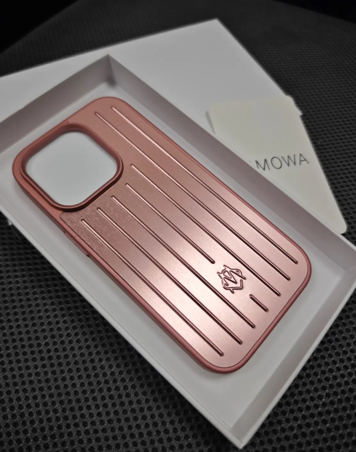 Rimowa-inspired metallic hard shell case for iPhone