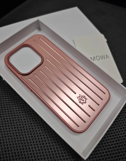 Rimowa-inspired metallic hard shell case for iPhone