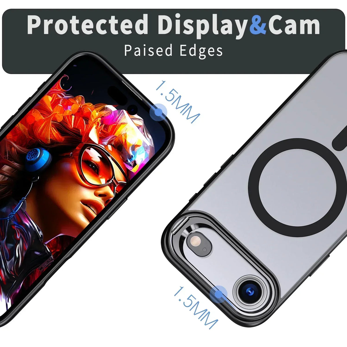 Magnetic phone case with folding kickstand
