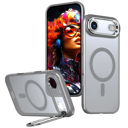 Magnetic phone case with folding kickstand