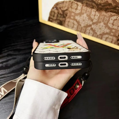 Louis Vuitton-inspired bright monogram phone case with letter detail