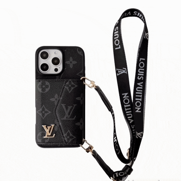 Louis Vuitton-inspired crossbody strap with wallet card holder