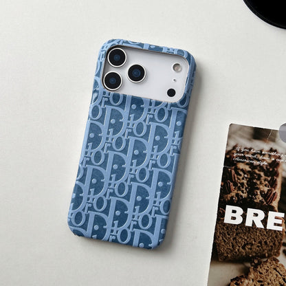Dior-inspired leather phone case for iPhone 17 / 16 / 15 / 14