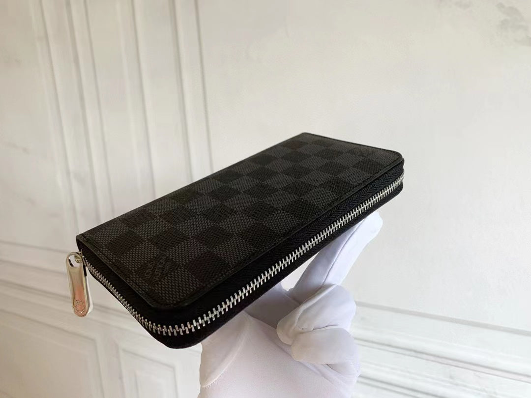 Black Wallet leather bag High Quality with box