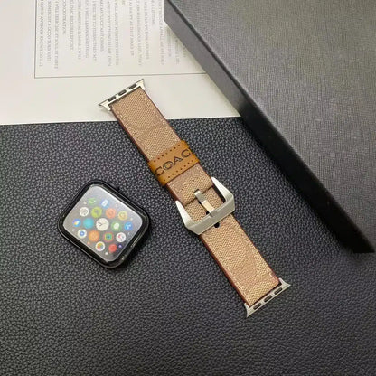 Coach-inspired monogram Apple Watch band with contrast loop