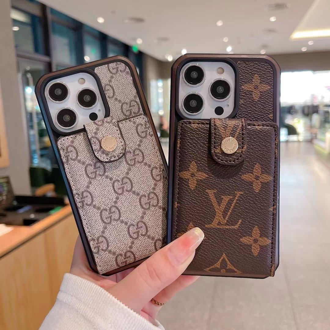 Louis Vuitton-inspired checkered phone wallet case