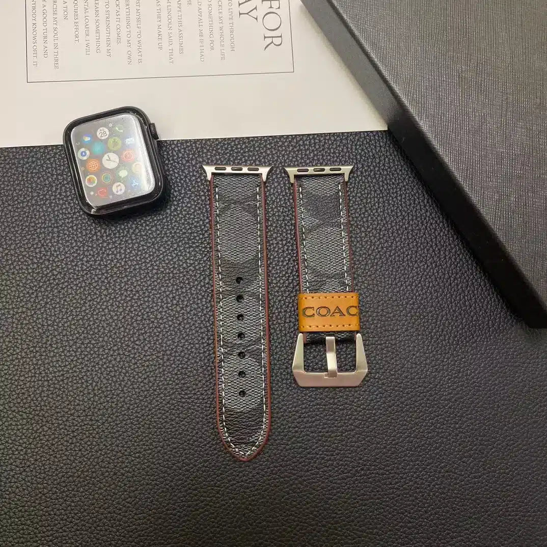 Coach-inspired monogram Apple Watch band with contrast loop