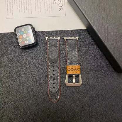 Coach-inspired monogram Apple Watch band with contrast loop