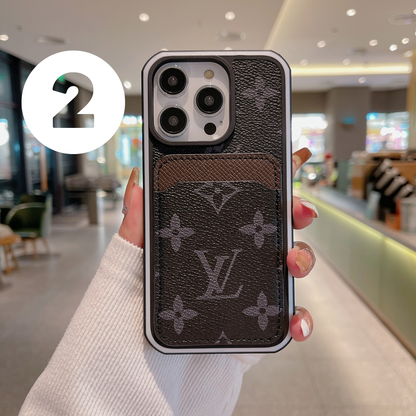 Louis Vuitton-inspired MagSafe wallet case with check and monogram designs
