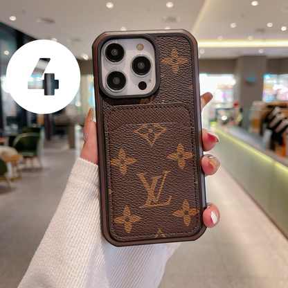 Louis Vuitton-inspired MagSafe wallet case with check and monogram designs