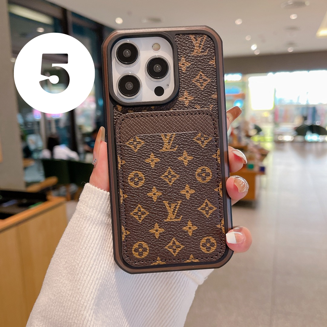 Louis Vuitton-inspired MagSafe wallet case with check and monogram designs