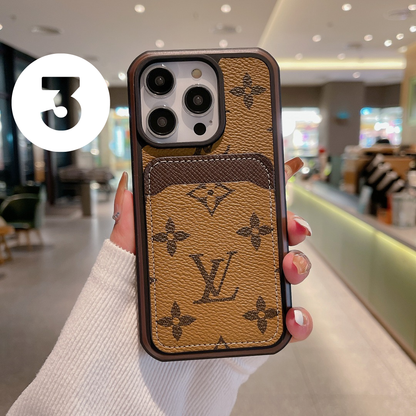 Louis Vuitton-inspired MagSafe wallet case with check and monogram designs