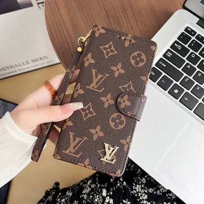 Louis Vuitton-inspired multi colors wallet iPhone case, brown