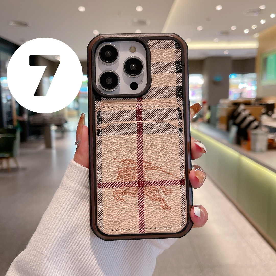 Louis Vuitton-inspired MagSafe wallet case with check and monogram designs