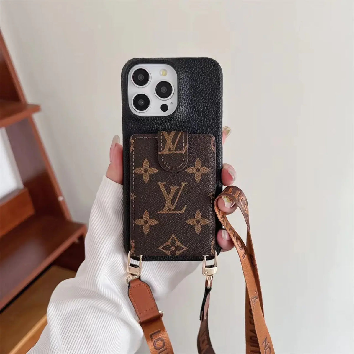 iPhone case card holder detachable lanyard