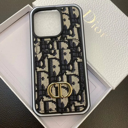 Dior-inspired repeating pattern case for iPhone 16 Pro Max