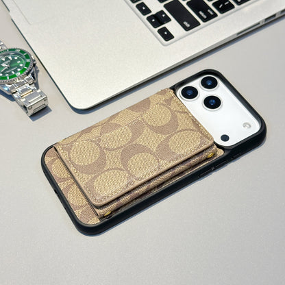 Coach-inspired monogram iPhone 17 Pro case with back card pocket