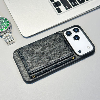 Coach-inspired monogram iPhone 17 Pro case with back card pocket