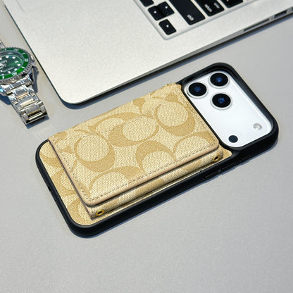 Coach-inspired monogram iPhone 17 Pro case with back card pocket