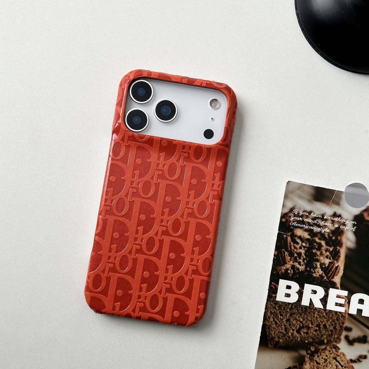 Dior-inspired bright all-over pattern case for iPhone 17 Pro Max